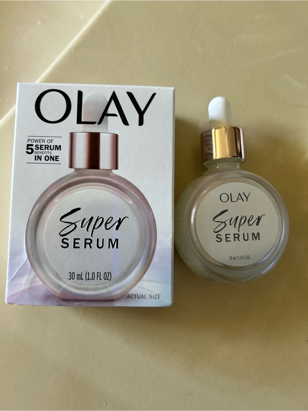 OLAY Super Serum - Rose Gold & White Dropper Bottle